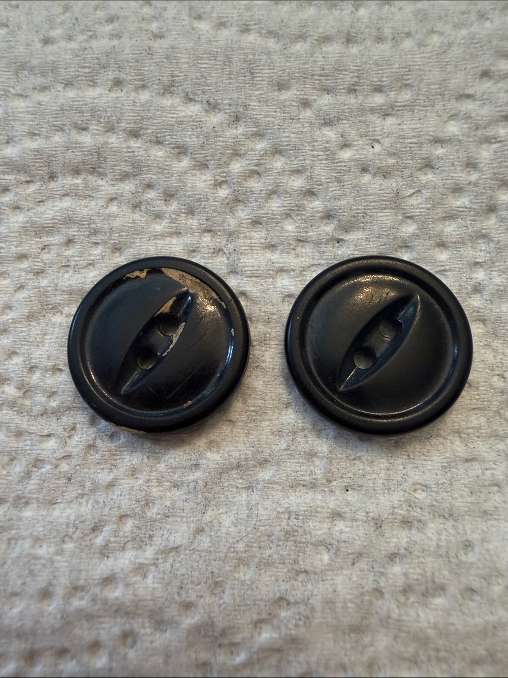 Black Round Men’s Coat Buttons – 2-Pack